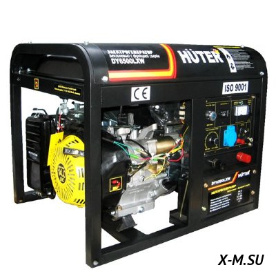 Электрогенератор Huter DY6500LXW,с функцией сварки, с колёсами Электрогенератор Huter DY6500LXW,с функцией сварки, с колёсами
