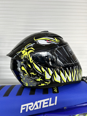 Шлем интеграл HETOSHI XD1-97 цв. Черно зеленый глянцевый  р. XXL